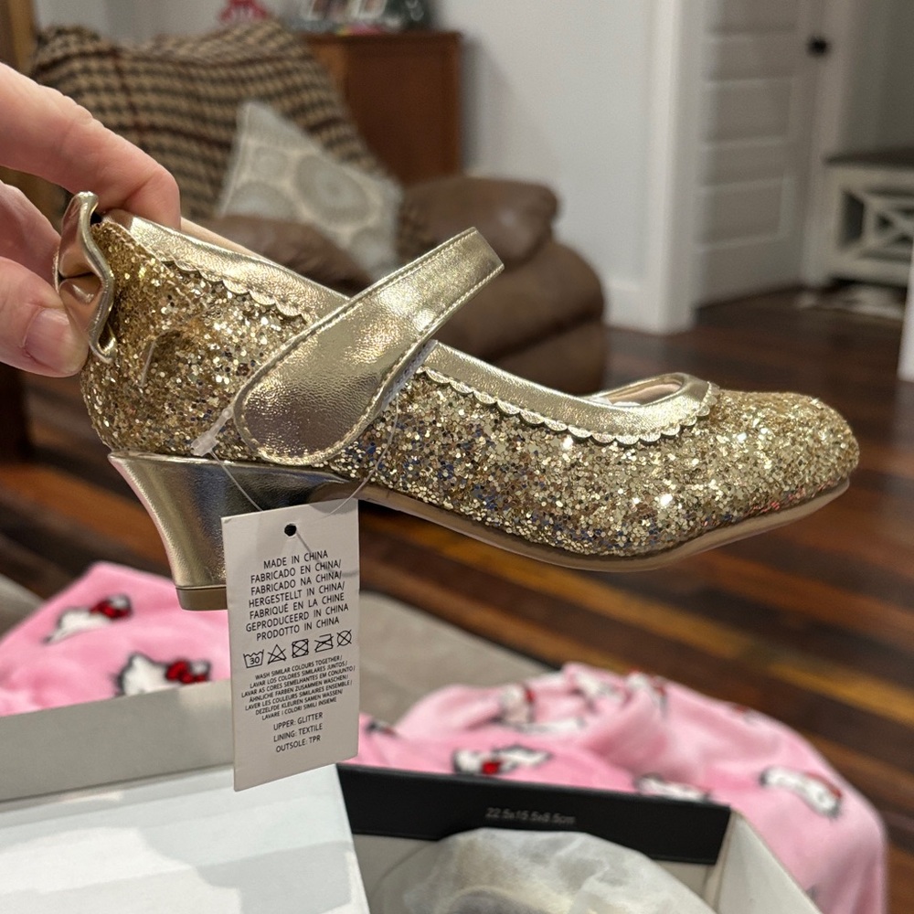 Glittery Gold Kids' Dress Shoes